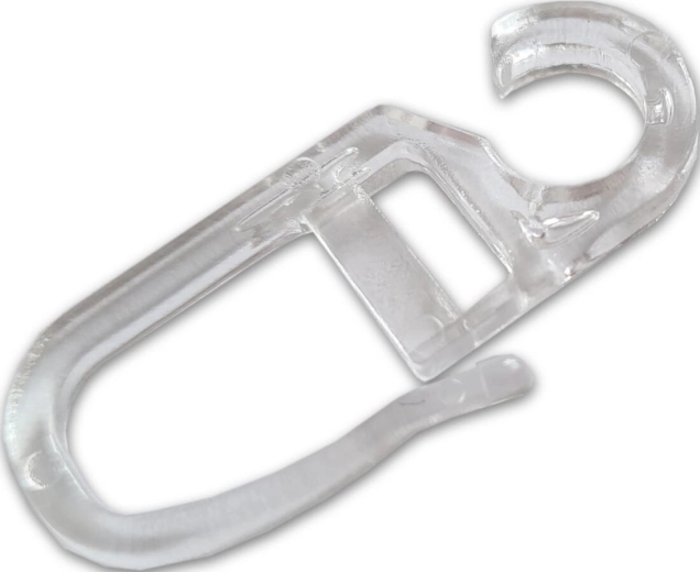 Transparente gardinkroge, plast, pakke med 10 stk