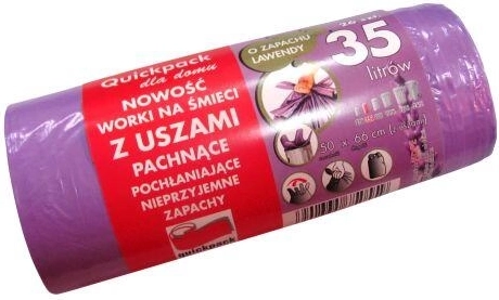 Affaldsposer med hanke 35 l med duft af lavendel