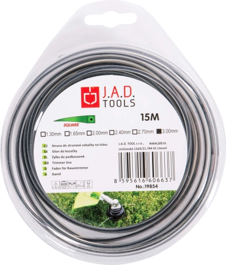 Trimmersnor dual firkantet 3,0 mm, blister 15 m