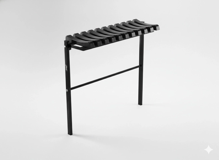 Sammenklappelig gravbænk 68 cm – sort stål