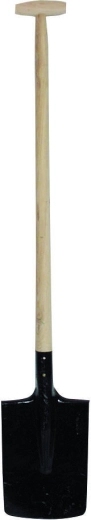 Firkantet spade med T-håndtag 90 cm – sort