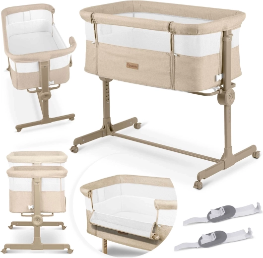 Nukido bedside-vugge med justerbar højde og madras