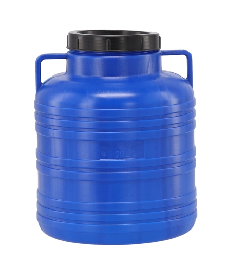 Plastiktønde 20 l med skruelåg og sidehåndtag