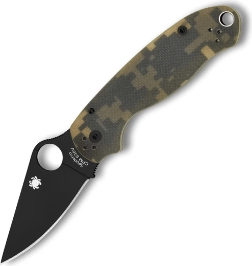 Taktisk foldekniv Spyderco Para 3 Camo, sort klinge, G-10 skæfte