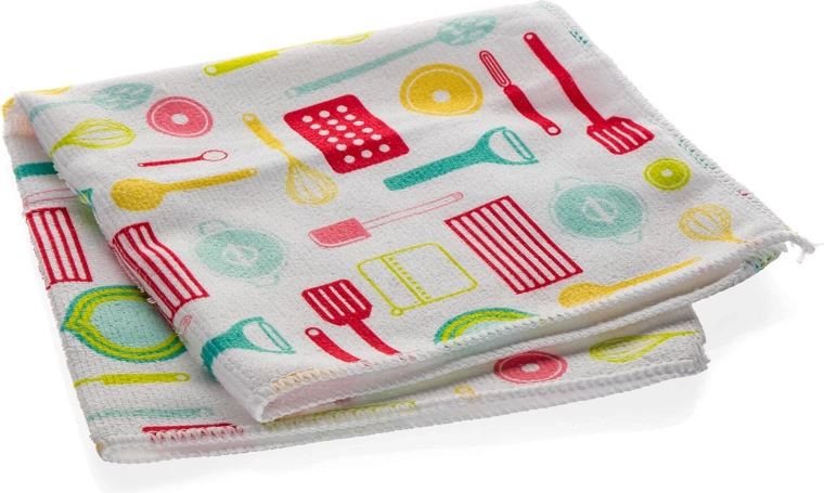 Mikrofiberklud 40 × 40 cm med dekor, 250 g/m²