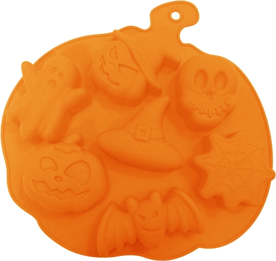 Silikoneform til bagning af græskar, 7 stk., orange