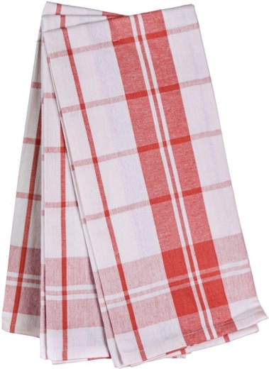 Køkkenhåndklæder Classic 50 × 70 cm, 100% bomuld, rød‑hvide (sæt med 3 stk.)