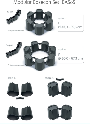 Modulær sokkel til regnvandstønde i antracit