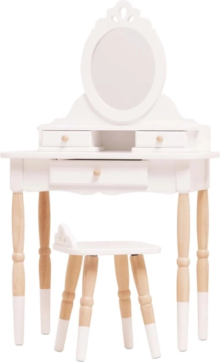 Le Toy Van toiletbord i træ til børn med spejl og taburet