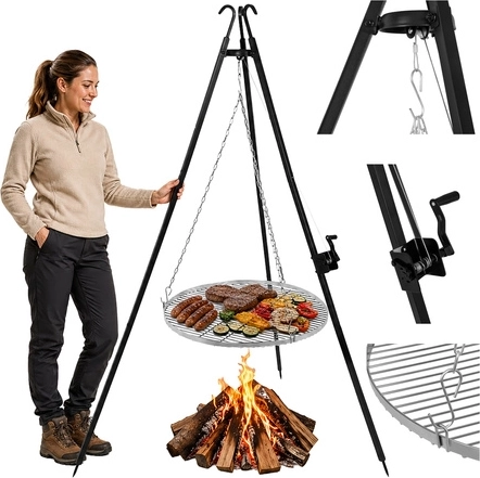 Grill-trefod med rustfri grillrist 70 cm Kaminer