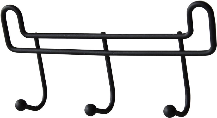 Badeværelseskrog med 3 knager, 16 cm, sort metal