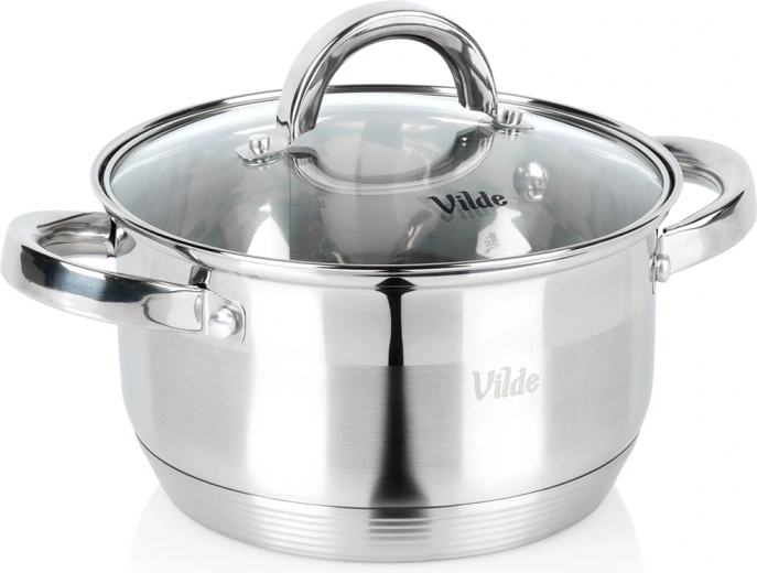 Rustfri stålkasserolle med glaslåg INOXCELLENT 18 cm, 2,5 l