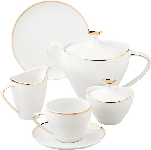 MariaPaula Moderna Gold kaffesæt til 6 personer (21 dele)