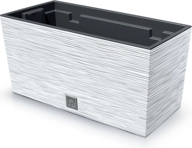 Tekstureret plantekasse Furu Case 39,5 cm – hvid