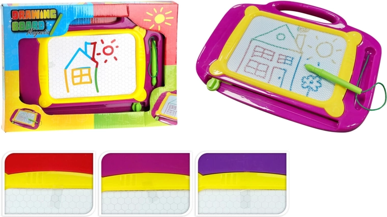 Magnetisk tegnetavle med pen 25 × 18,5 cm – mix af farver