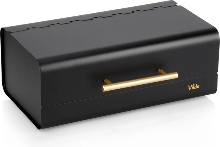 Metallisk brødboks sort 36 × 23 × 14,5 cm Vilde