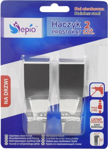 Rustfri krog til skuffe 2,7 × 2,7 × 6,5 cm (2 stk.)