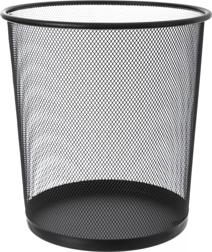 Metalt papirkurv til kontor sort 6 l