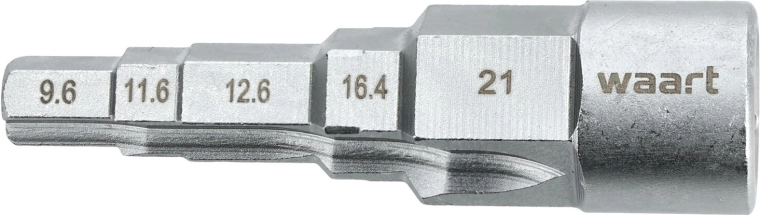 Nøgle til radiatortilslutninger med flere størrelser