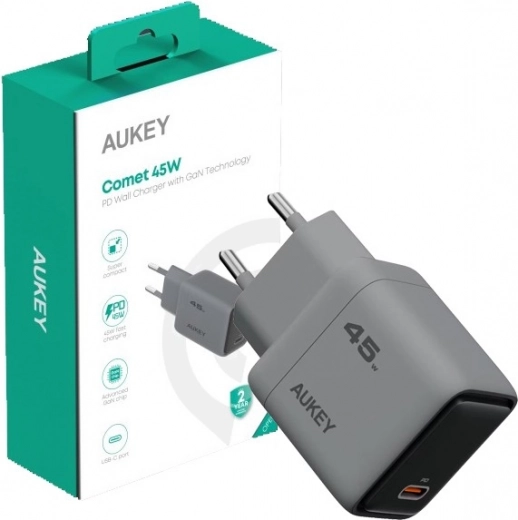 Minioplader AUKEY 45W USB‑C med hurtig opladning