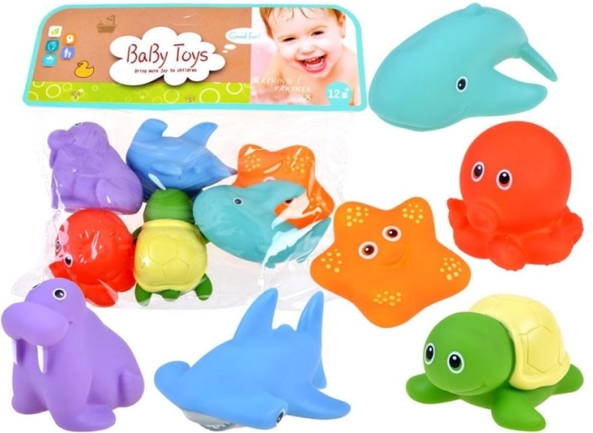 Farverige gummibadelegetøj