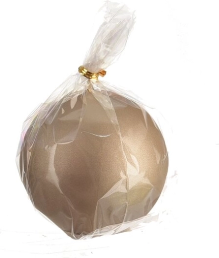 Mat dekorativt kuglelys i champagnefarve 8 cm