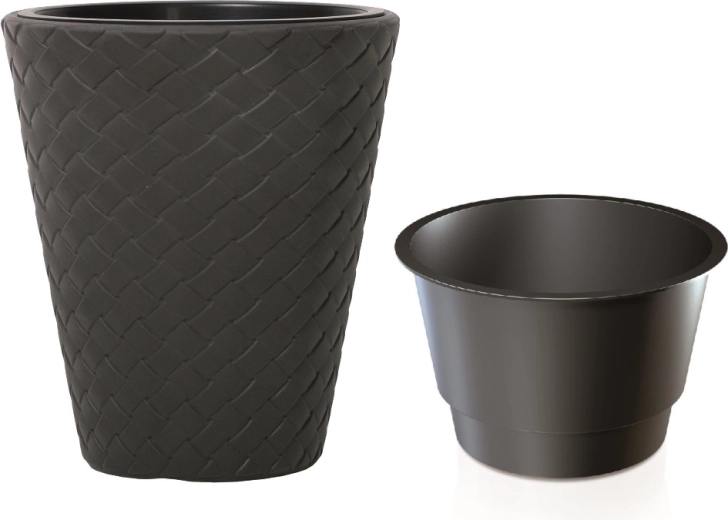 Blomsterkrukke Matuba med indsats 40 cm antracit