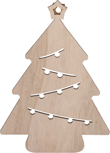 Solight LED-vægdekoration juletræ i træ 30 cm – 1 stk.