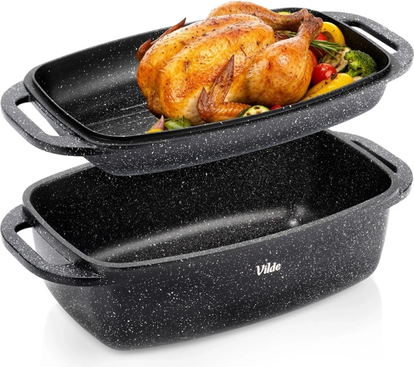 Granit bradepande med låg 2-i-1 GRANITICA 5,5 + 2,5 l, 40 × 22,5 × 16 cm