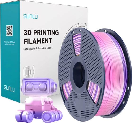 Sunlu PLA+ silk filament regnbue (rainbow) 03 1,75 mm 1 kg