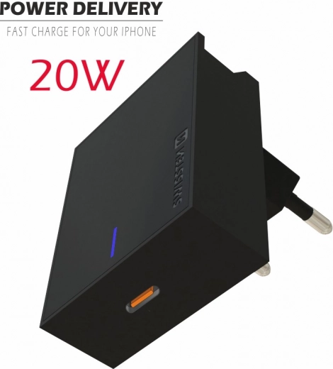 Swissten 20W Power Delivery oplader til iPhone - sort