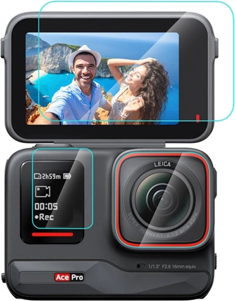 Hærdet glasfilm 3-i-1 til Insta360 Ace Pro