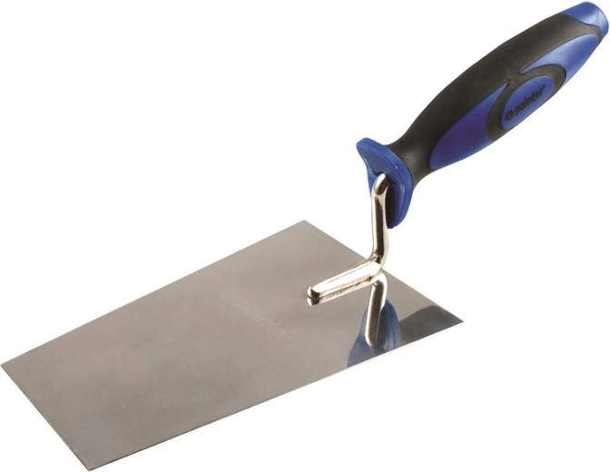 Murerske i rustfrit stål 130 mm med gummihåndtag