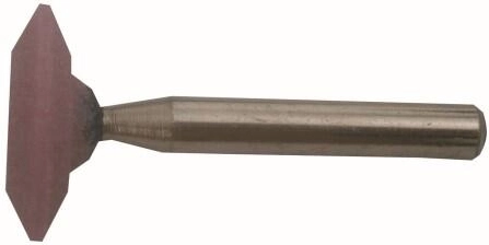 Dobbeltskrå slibesten 25 × 6 mm med skaft