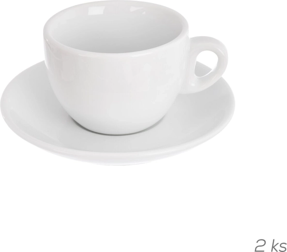 Porcelænskop til cappuccino med underkop Mona, 2 stk., 210 ml