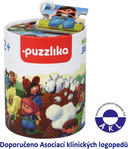 Puzzlika Baby historiepuslespil Jeansproduktion, 15 brikker