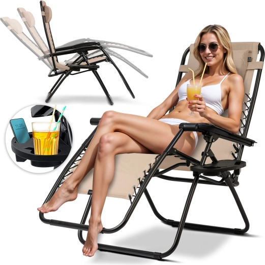 Sammenklappelig havestol med pude Sofotel ChillWell beige