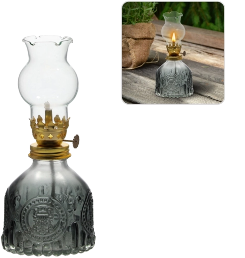 Glas-petroleumslygte 17,5 cm