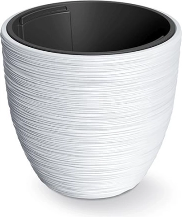 Plantekrukke med indsats Furu 29,8 cm – hvid plastpotte til planter