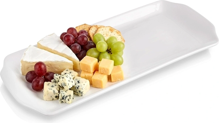 Porcelænserveringsfad MONA, hvidt, 36 × 15,5 × 2,3 cm