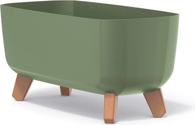 Blomsterkasse med ben Gracia Case 39 cm – jordgrøn