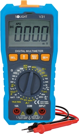 Solight digitalt multimeter true RMS med NCV og temperaturmåling