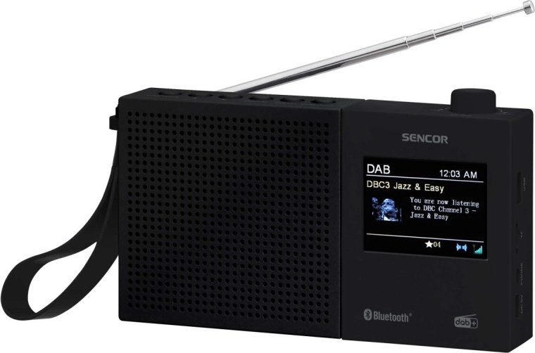 Digitalradio DAB+ og FM med RDS, Bluetooth og genopladeligt batteri