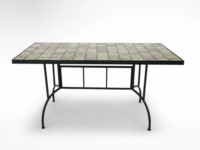Havebord med mosaik, rektangulært 150 × 80 × 74 cm