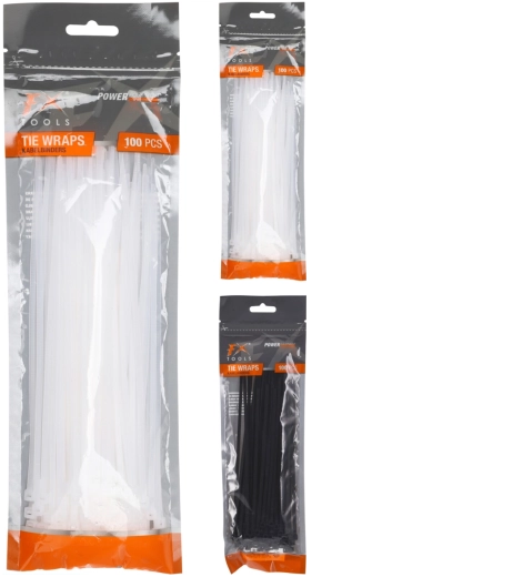 Genlukkelige kabelbindere 200 × 2,5 mm, sorte