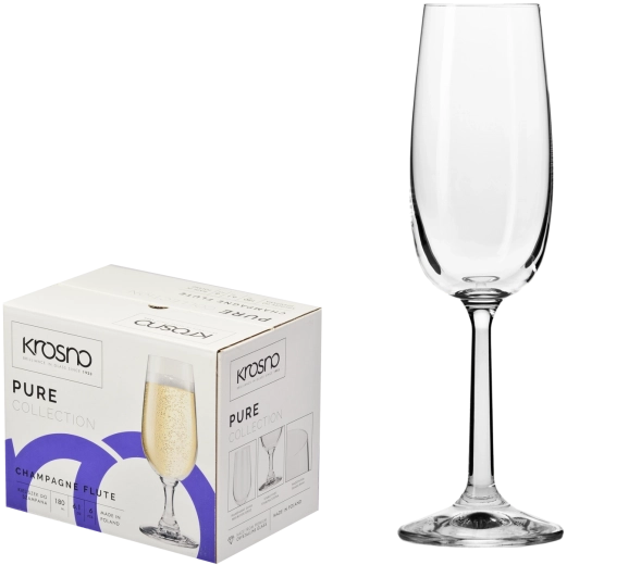 Sæt med champagneglas PURE Krosno 170 ml, 6 stk.