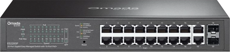 Omada Easy Managed gigabit-switch med 20 porte og 16× PoE+