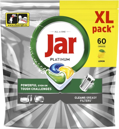 Jar Platinum All in One Lemon opvasketabletter 60 stk.