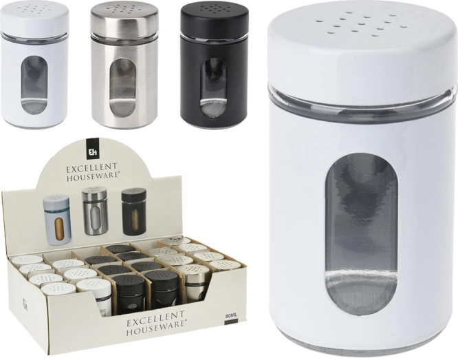 Salt- og peberstrøer 94 ml af metal og glas – mix af farver