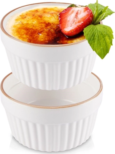 Porcelæn ramekiner 9 cm, 170 ml, hvid, 2 stk.